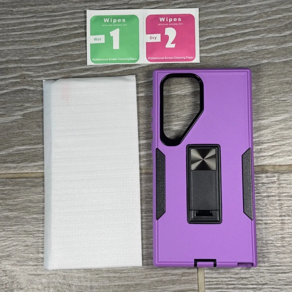Asuwish Samsung S24 Ultra Phone Case Glass Protector Deep Purple Kickstand